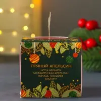 Свеча ароматическая новогодняя "Пряный апельсин" в стакане, 60 гр, Свеча ароматическая новогодняя "Пряный апельсин" в стакане, 60 гр,