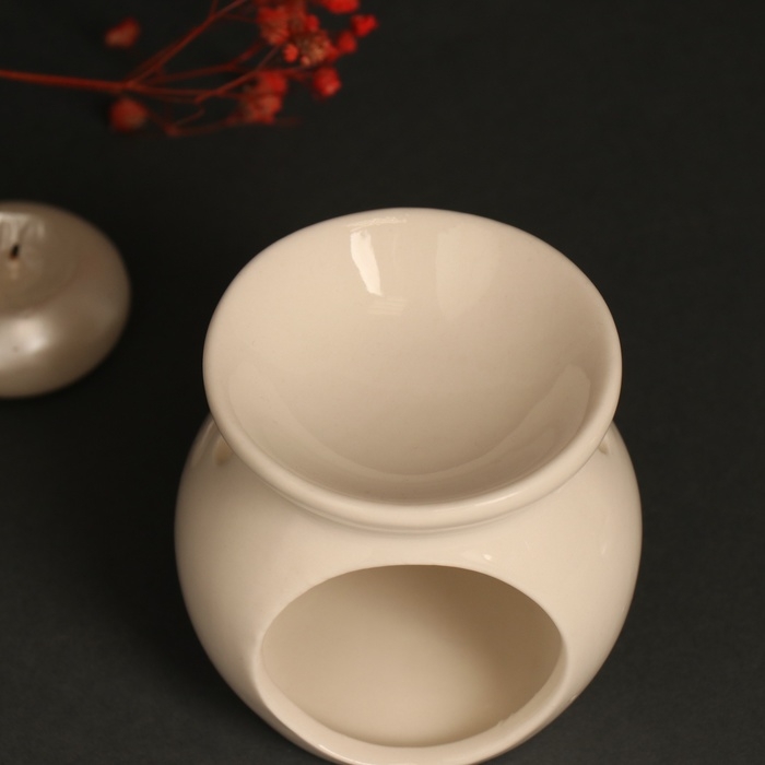 Аромалампа керамика Аромалампа керамика "Люблю любить и люблю об этом говорить" белая 7,2х7,2х7,8 см