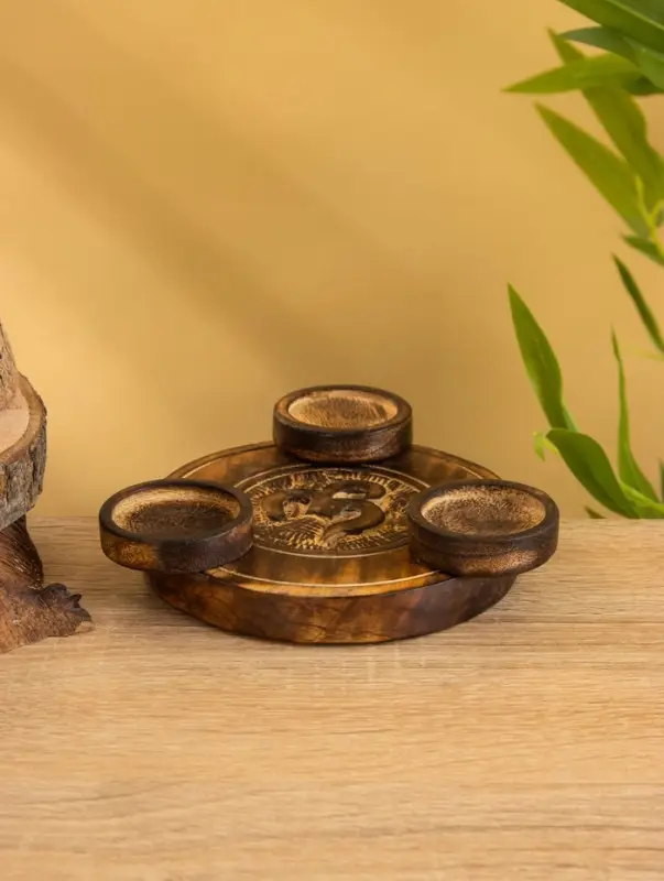 Подставка под благовония  Подставка под благовония "Ом" дерево 16,5 см