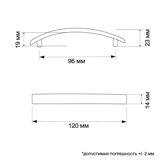 Ручка-скоба мебельная LIGHT РС001, м/о 96 мм, цвет хром Ручка-скоба мебельная LIGHT РС001, м/о 96 мм, цвет хром