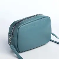 Сумка женская кросс-боди на молнии, 20&times;6.5&times;13 см, голубая