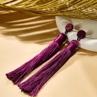 Серьги &laquo;Кисти&raquo; гармония, фиолетовые, L кисти 8.5 см