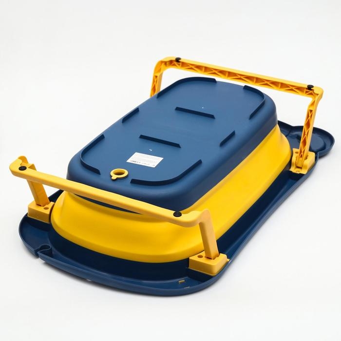 Ванночка детская складная со сливом, «Мишка», 83 см., цвет синий Ванночка детская складная со сливом, «Мишка», 83 см., цвет синий