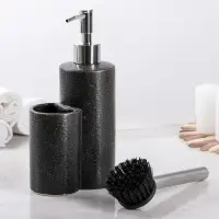 Дозатор для моющего средства с щёткой «Минимал», цвет чёрный