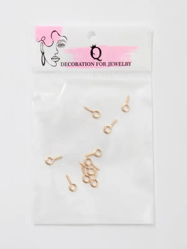 Держатель для кулона винтовой СМ-936, (набор 10 шт.) 1.2&times;0.5&times;0.1 см, цвет золото