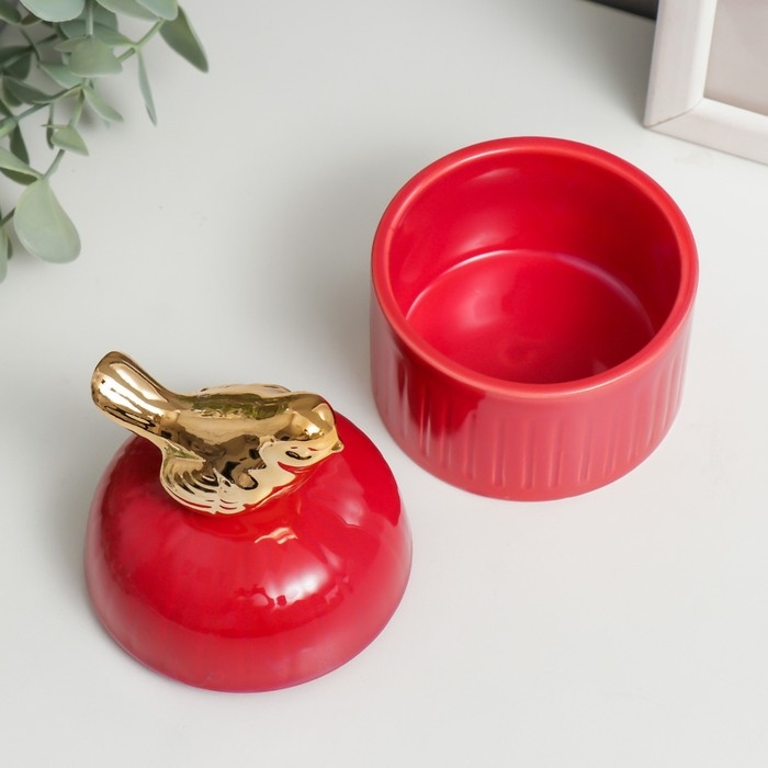 Шкатулка керамика Шкатулка керамика "Золотая птица. Купол" МИКС 11,5х8х8 см