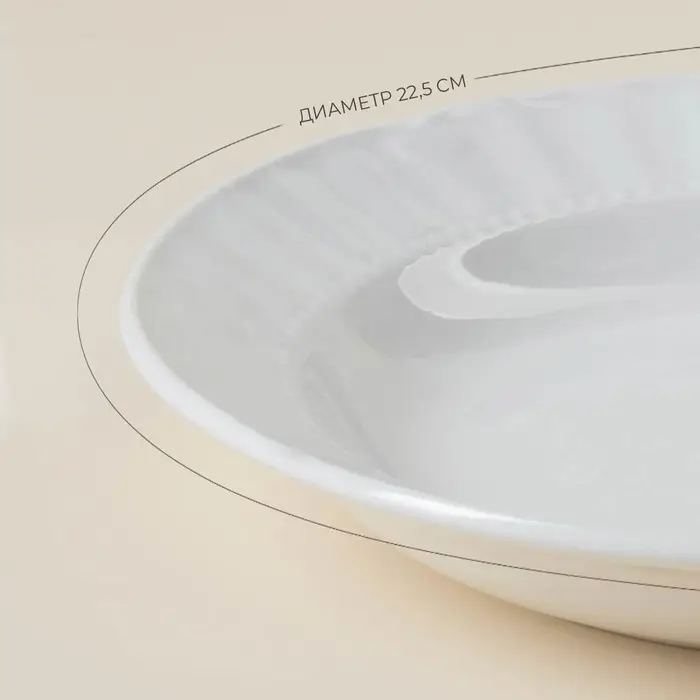 Тарелки SL Home &laquo;Винтаж фрэнч&raquo;, d=22.5 см, набор 2 шт., фарфор, белые