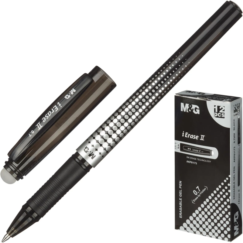 Ручка гелевая стираемая M&G iErase II шар0,7 лин 0,5мм черн AKP61173110700H