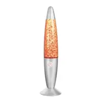 Лава - лампа RISALUX &laquo;Блёстки&raquo;, Е14, 30 Вт, от сети 220 В, серебристая, 34&times;8.5&times;8.5 см