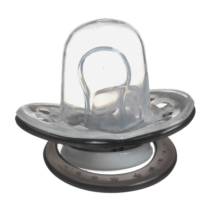 Соска - пустышка силиконовая ортодонтическая «Слоник», от 0 мес., с колпачком, цвет черный Соска - пустышка силиконовая ортодонтическая «Слоник», от 0 мес., с колпачком, цвет черный