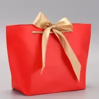 Пакет подарочный ламинированный, с лентой &laquo;Красный&raquo;, горизонтальный, 19&times;20&times;9 см