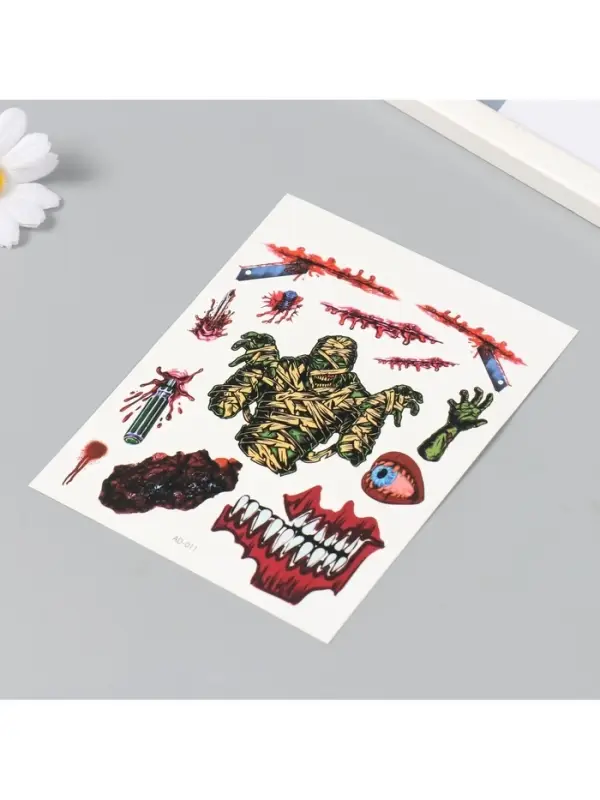 Переводные тату на тело цветные «Мумия», 12×15 см