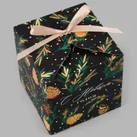 Коробка подарочная новогодняя складная &laquo;С новым годом&raquo;, 12&times;12&times;12 см