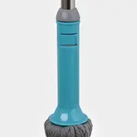 Швабра с отжимом Доляна, верёвочная насадка из микрофибры, нержавеющая телескоп ручка, высота 120 см