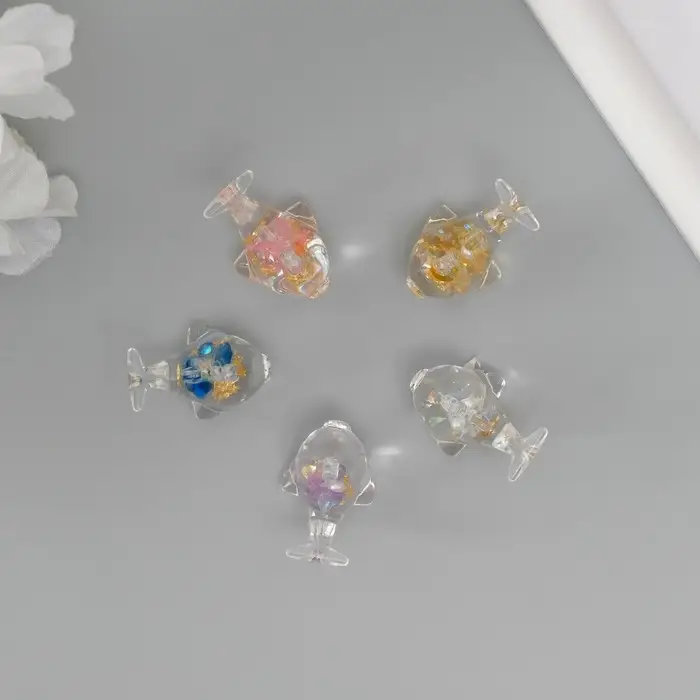 Подвеска для творчества акрил Подвеска для творчества акрил "Морская рыба" светится в темноте МИКС 2х2,9х2 см