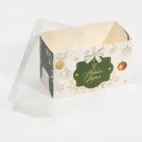 Коробка для капкейка «Бело-золотой», 16 х 8 х 10 см