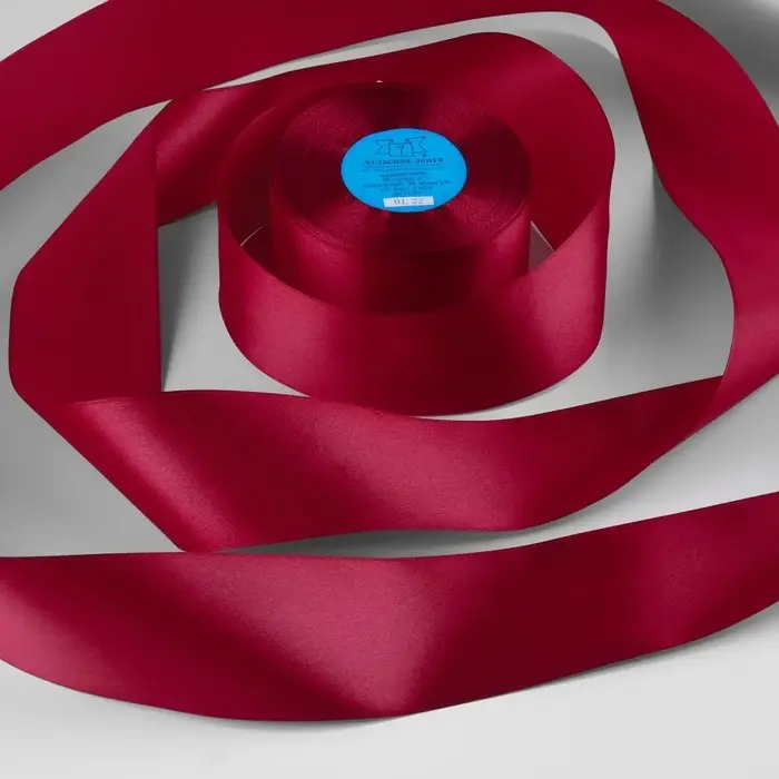 Лента атласная, 50 мм &times; 33 &plusmn; 2 м, цвет светло-вишнёвый №076