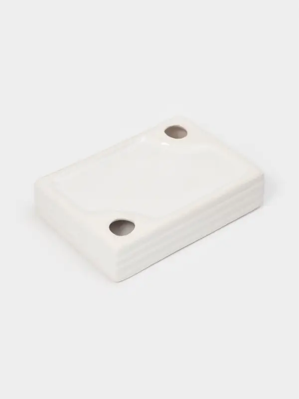 Набор для ванной "Альба" 4 предмета (дозатор, 2 стакана, мыльница), цвет белый