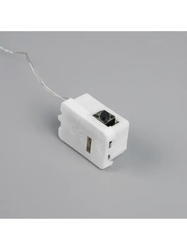 Гирлянда &laquo;Нить&raquo; 2 м роса. IP20, нить серебристая, 20 LED, 4.6 В, AG13&times;3 (в комплекте), 3 режима, свечение зелёное