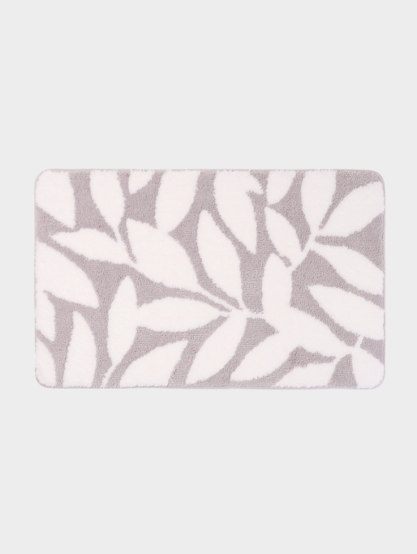 Коврик Доляна Leaves, 50×80 см, ворс 1.5 см, микрофибра, серый Коврик Доляна Leaves, 50×80 см, ворс 1.5 см, микрофибра, серый