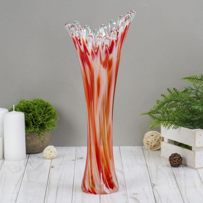 Ваза  Ваза "Коралл"  красно-белая  38 см