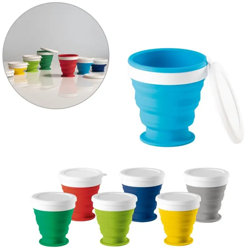 Складной стакан с крышкой Astrada, красный Складной стакан с крышкой Astrada, красный