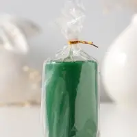 Свеча - цилиндр 4&times;6 см, 59 г, 6 ч, зелёный