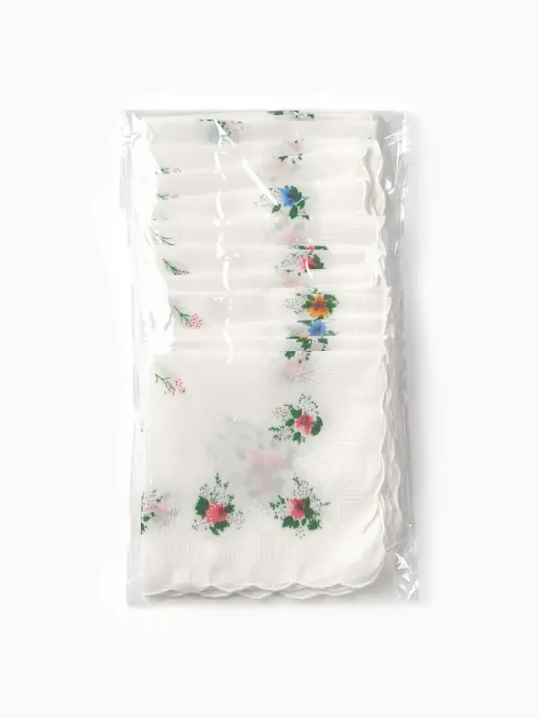 Платки носовые женские Экономь и Я  Платки носовые женские Экономь и Я "Полянка" 30*30 см, (набор 12 шт), рис. МИКС,100% пэ