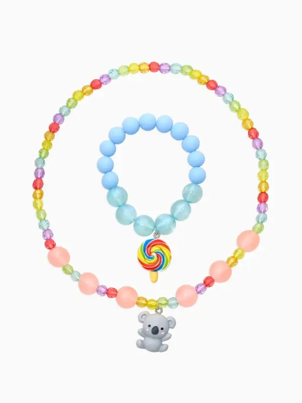 Набор детский &laquo;Выбражулька. Коала&raquo;, 2 предмета: бусы, браслет, разноцветный