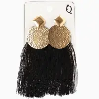 Серьги ассорти &laquo;Кисти&raquo;, хинди, чёрные в золоте, L кисти 6.5 см