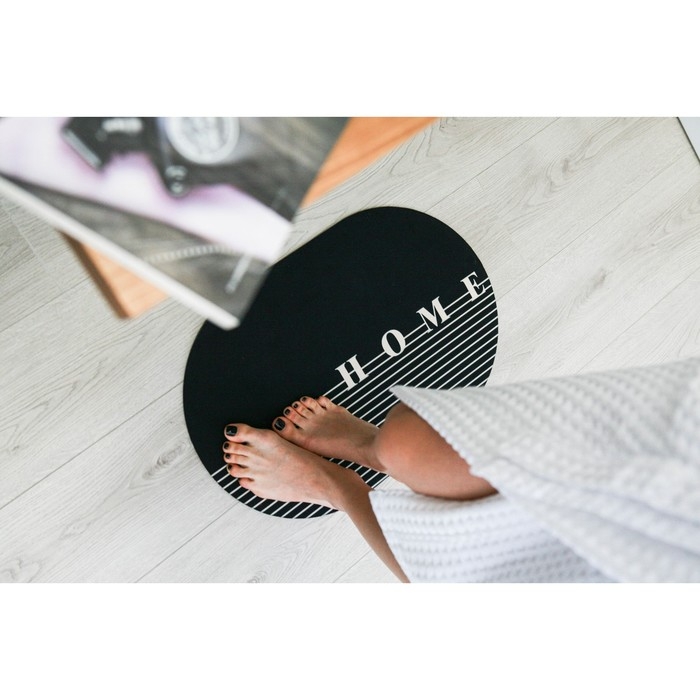 Коврик для дома Доляна Home, 38×58 см, цвет чёрный Коврик для дома Доляна Home, 38×58 см, цвет чёрный