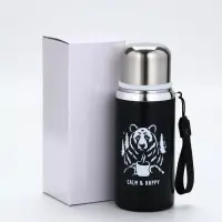 Термос "Calm and happy", чёрный, 600мл