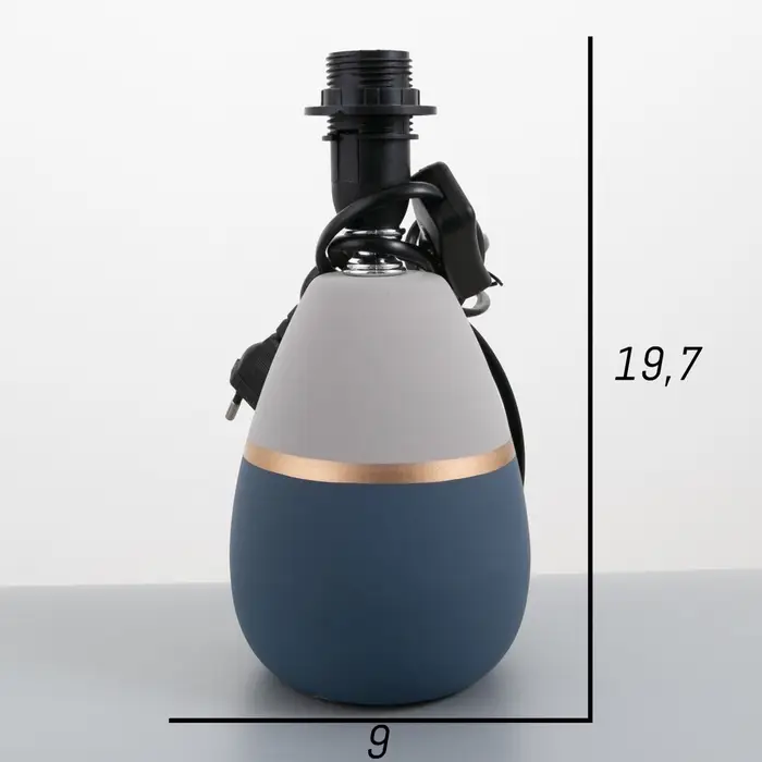 Настольная лампа с абажуром RISALUX 16199/1, E14, 40 Вт, сине-серый, 17&times;17&times;28 см