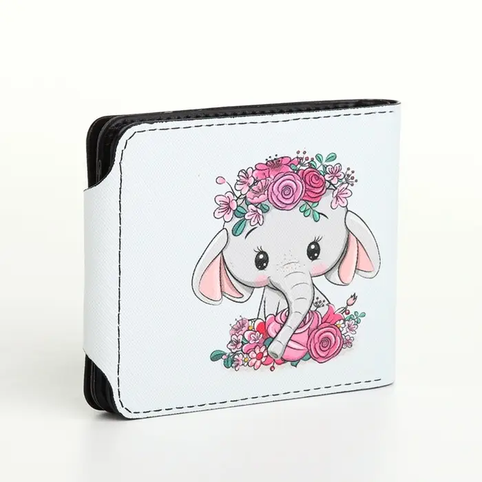 Кошелёк детский &laquo;Слоник&raquo;, маленький, на кнопке, белый