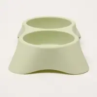 Миска двойная, 2&times;160 мл, 23&times;13&times;4 см, пластик, зелёная