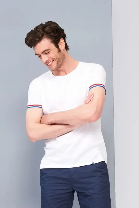 Футболка мужская Rainbow Men, белая с ярко-синим, размер S Футболка мужская Rainbow Men, белая с ярко-синим, размер S