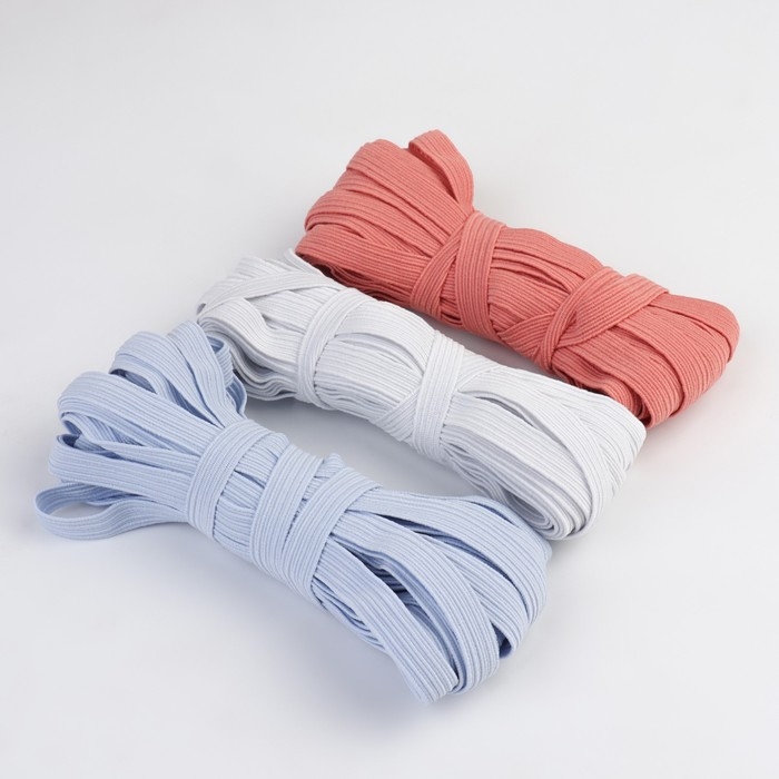 Резинки бельевые «Пастель», 10 мм, 10 ± 1 м, 3 шт, цвет белый/голубой/розовый Резинки бельевые «Пастель», 10 мм, 10 ± 1 м, 3 шт, цвет белый/голубой/розовый