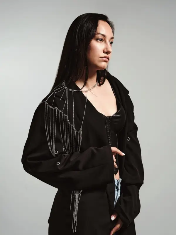 Бодичейн через плечо &laquo;Цепочка&raquo;, серебристый