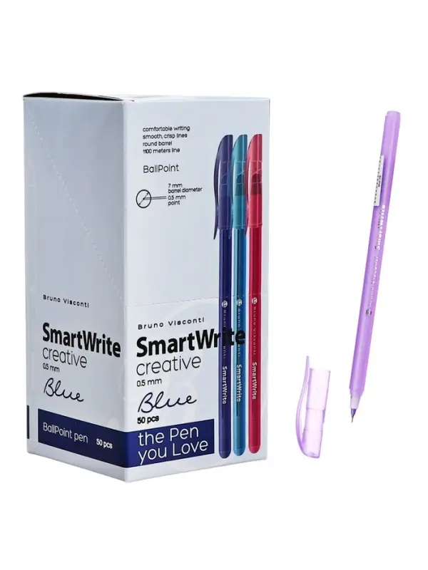 Ручка шариковая BrunoVisconti SmartWrite. Creative, 0.5мм, стерж/син МИКС Ручка шариковая BrunoVisconti SmartWrite. Creative, 0.5мм, стерж/син МИКС