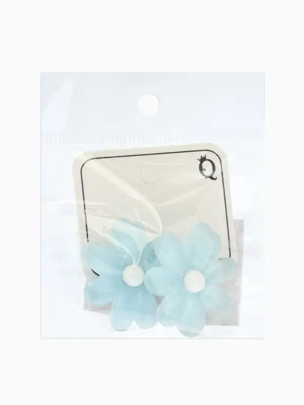 Серьги пластик &laquo;Цветочек летний&raquo;, с блёсткой, голубые