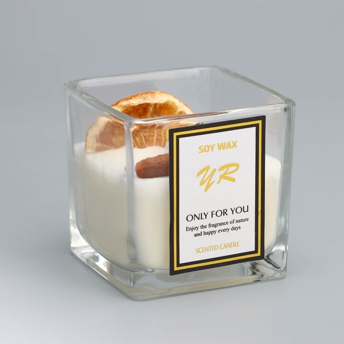 Свеча ароматическая в стакане  Свеча ароматическая в стакане "Soy Wax", цитрус