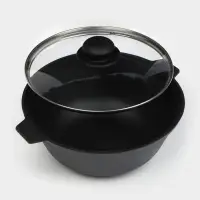 Котел литой Magma, 3 л, стеклянная крышка, чугун