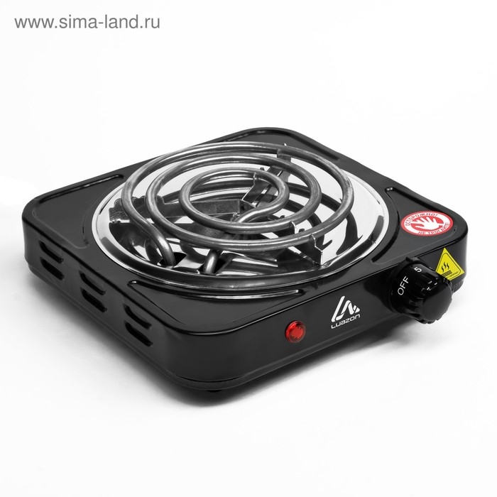 Плитка электрическая Luazon LHP-001, 1 конфорка, 1000 Вт, нагреватель спираль, черная Плитка электрическая Luazon LHP-001, 1 конфорка, 1000 Вт, нагреватель спираль, черная