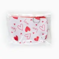 Кошелёк-монетница на молнии, 12&times;3.5&times;9 см, белый/красный