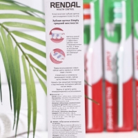 Зубная щётка Rendal Simply, средней жёсткости, 1 шт. МИКС