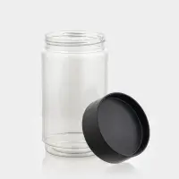 Ёмкость для сыпучих продуктов Asti, 1 л, прозрачный, крышка черная