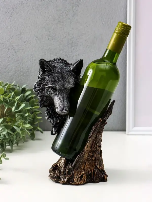 Подставка под бутылку &laquo;Волк&raquo;, 25&times;17&times;13 см, под сталь