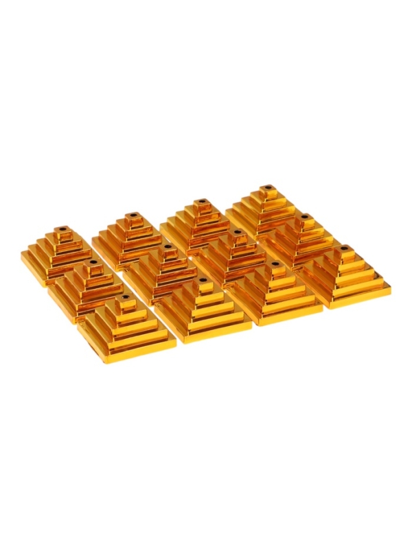 Флаг России с гербом, 14 х 10.5 см, флагшток 24 х 5.5 см, набор 12 штук, полиэстер