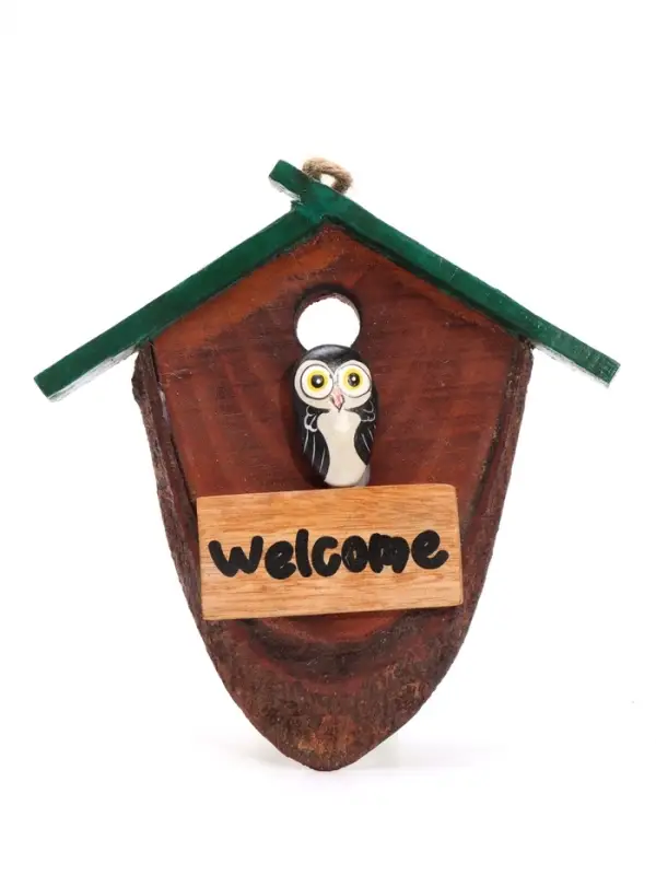 Панно настенное WELCOME, 18&times;3&times;22.5 см, дерево, коричневое