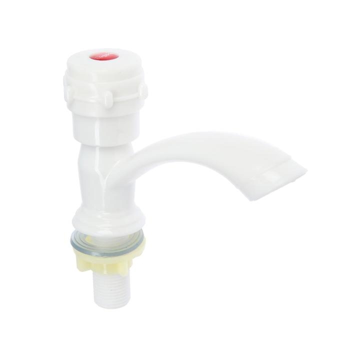 Кран на одну воду ZEIN Z2022, круглая ручка, пластик, короткий излив, белый Кран на одну воду ZEIN Z2022, круглая ручка, пластик, короткий излив, белый